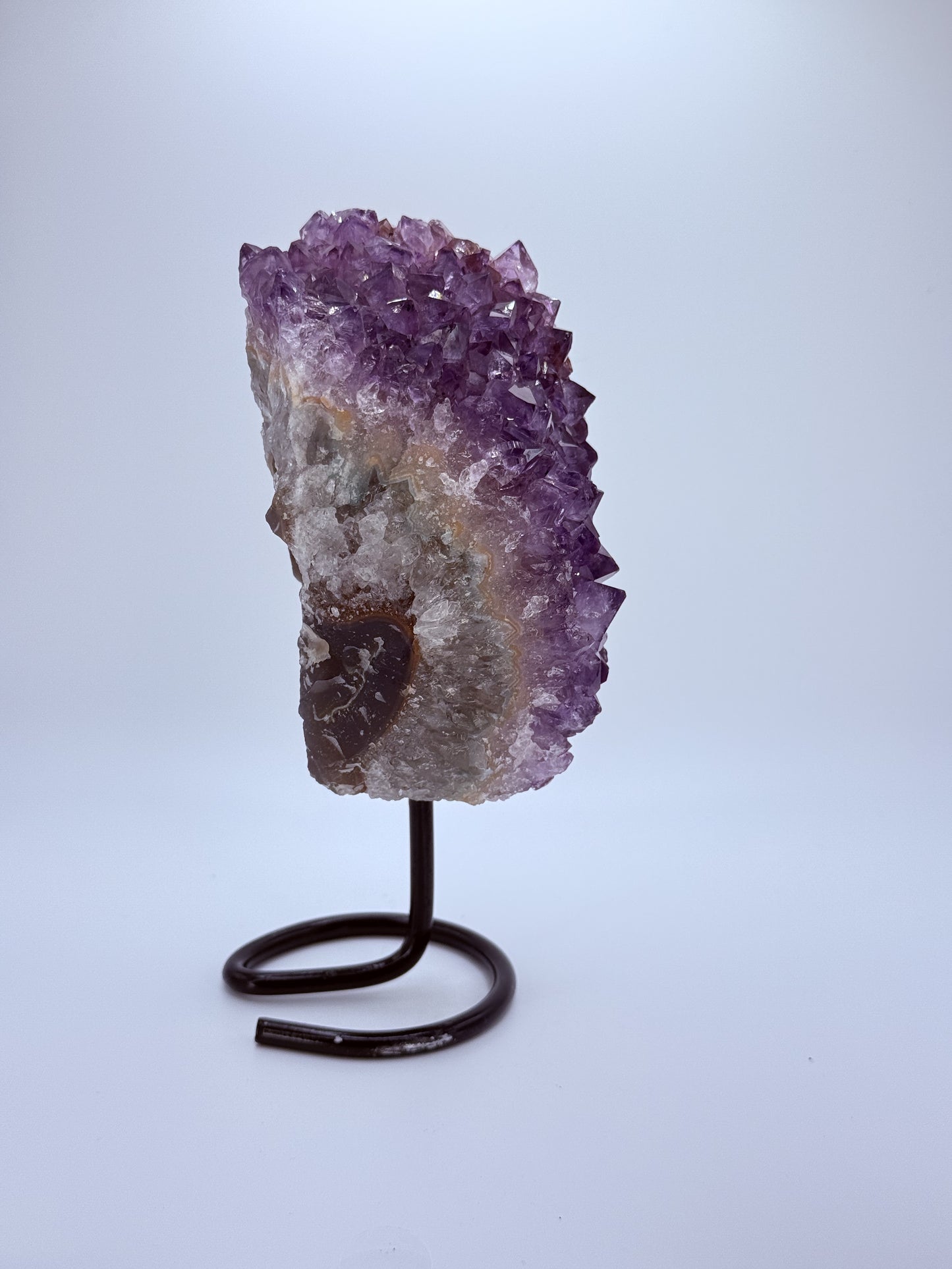 Amethyst Rough Cluster on Stand – Natural Brazilian Crystal for Peace, Protection & Clarity | Handpicked Raw Amethyst Geode Display