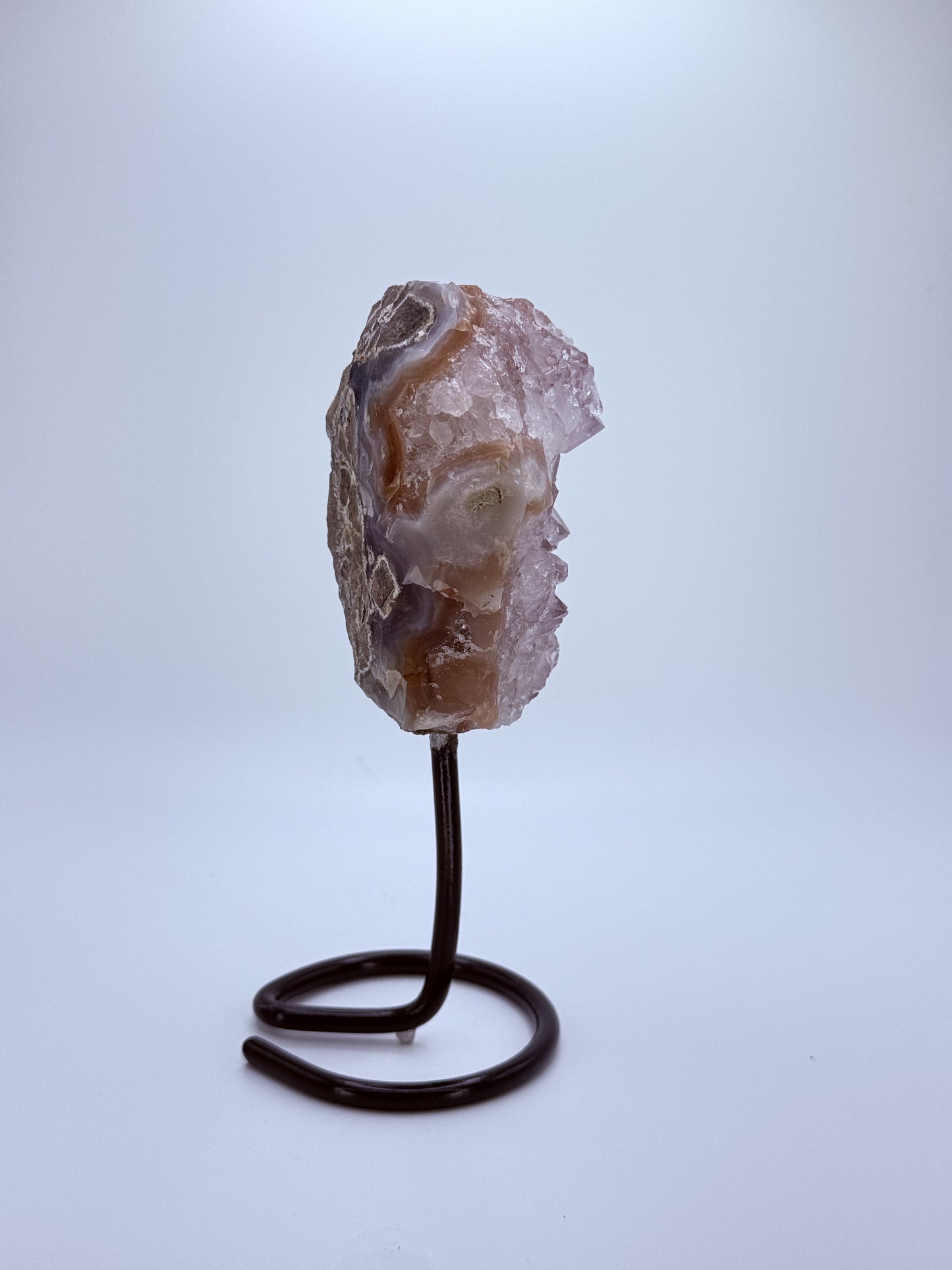 Small Raw Amethyst Cluster on Stand – Handpicked Brazilian Amethyst Crystal for Peace, Intuition & Protection | Natural Home Décor