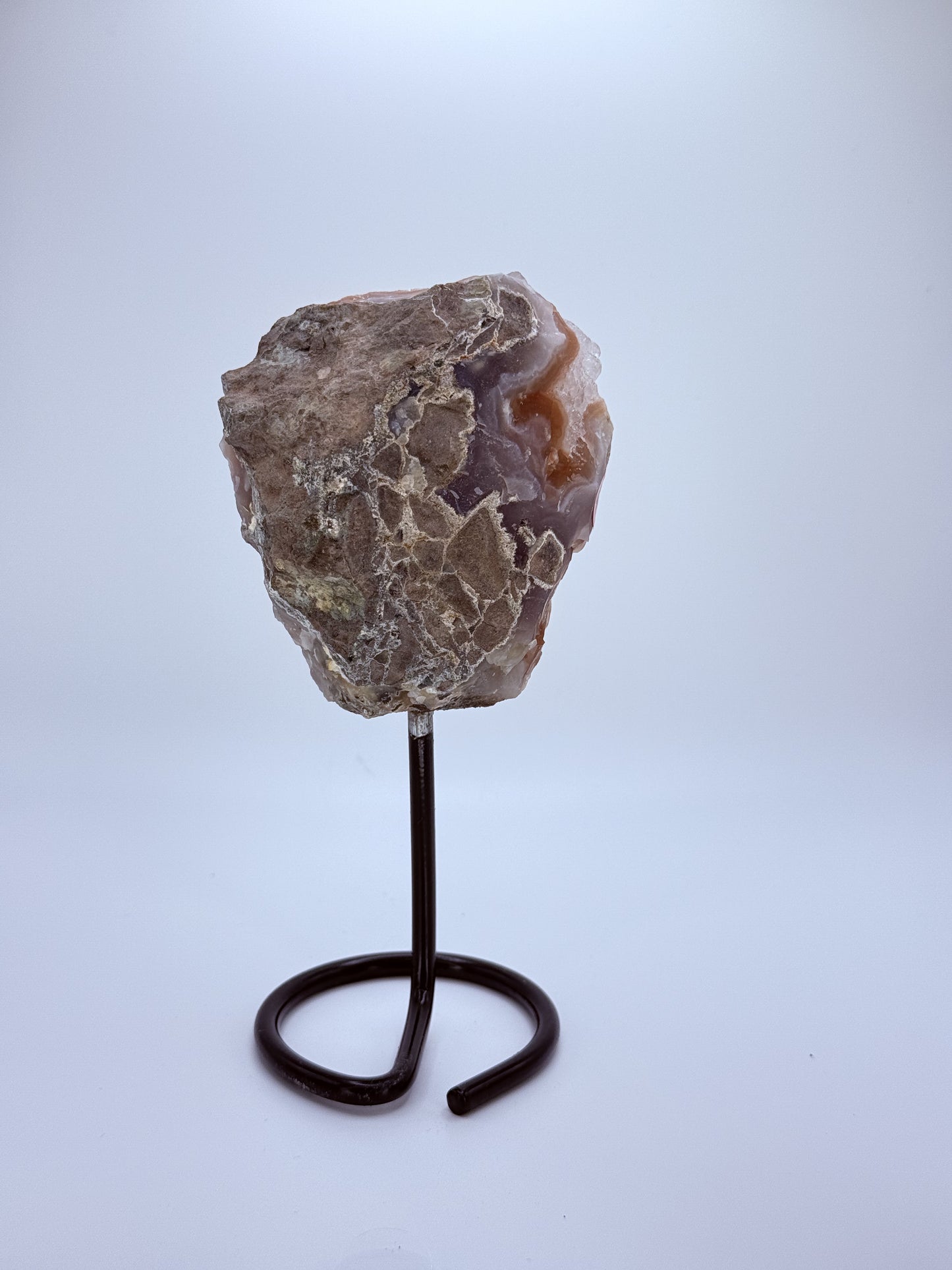 Small Raw Amethyst Cluster on Stand – Handpicked Brazilian Amethyst Crystal for Peace, Intuition & Protection | Natural Home Décor