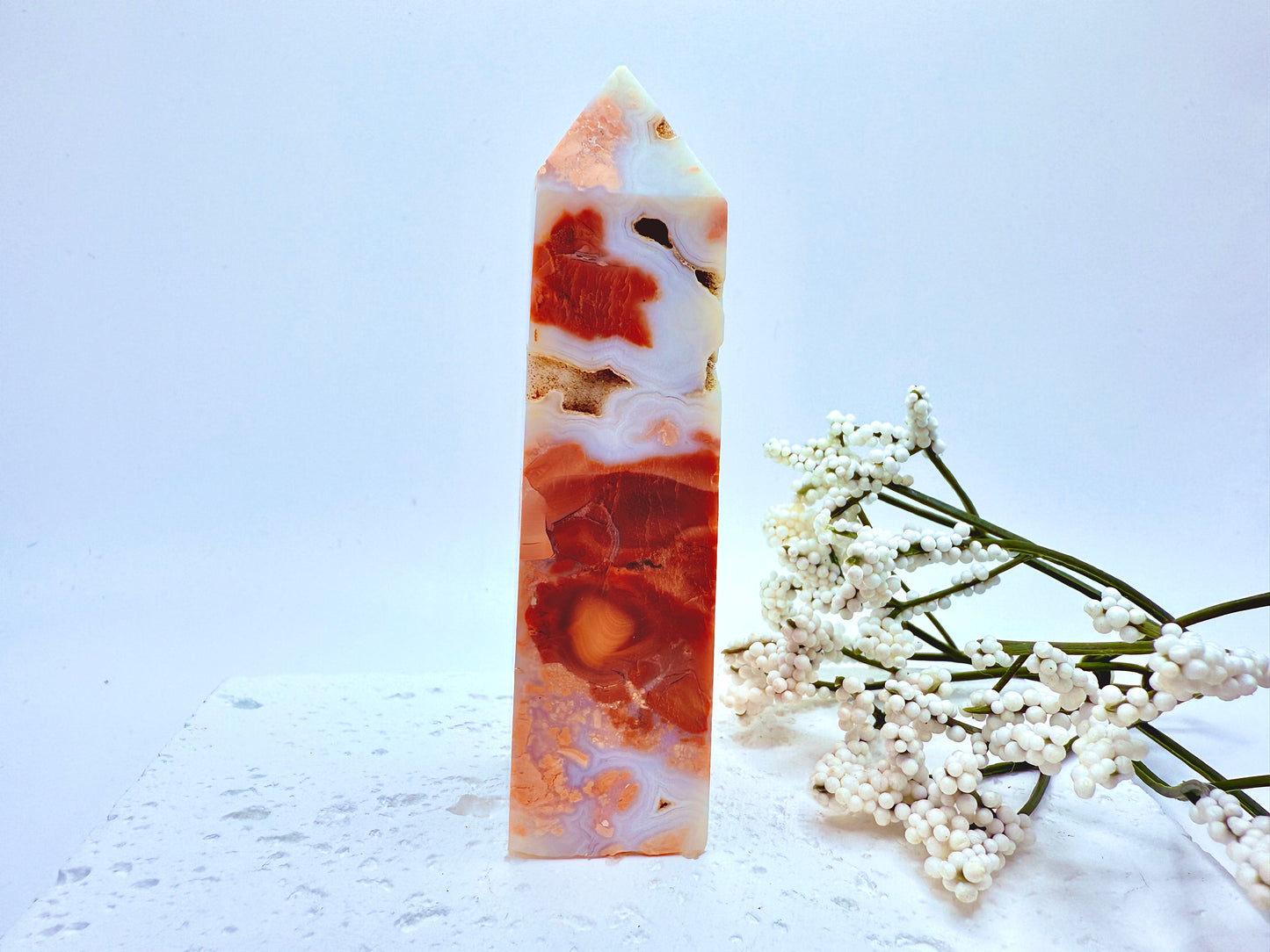 Petal Agate Druzy Tower