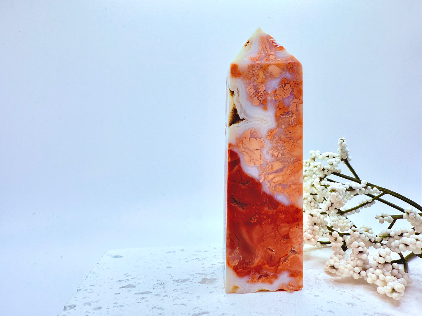 Petal Agate Druzy Tower