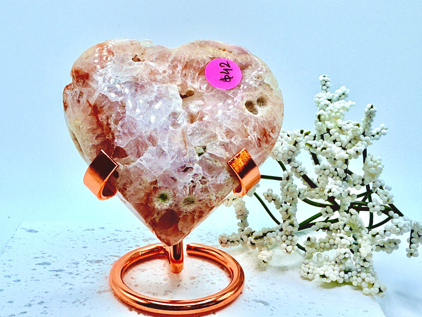 Pink Amethyst Heart 1