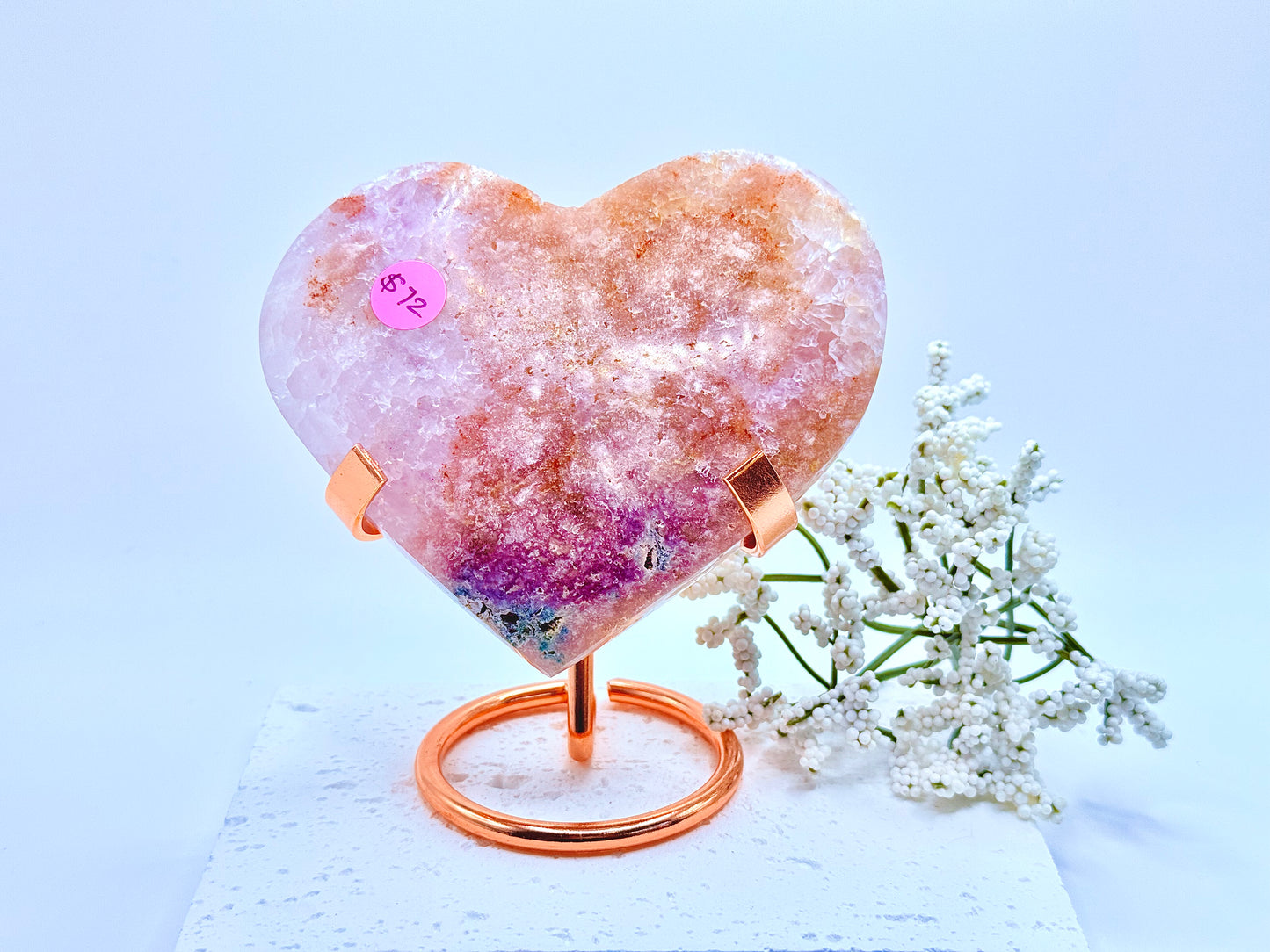 Pink Amethyst Heart 2