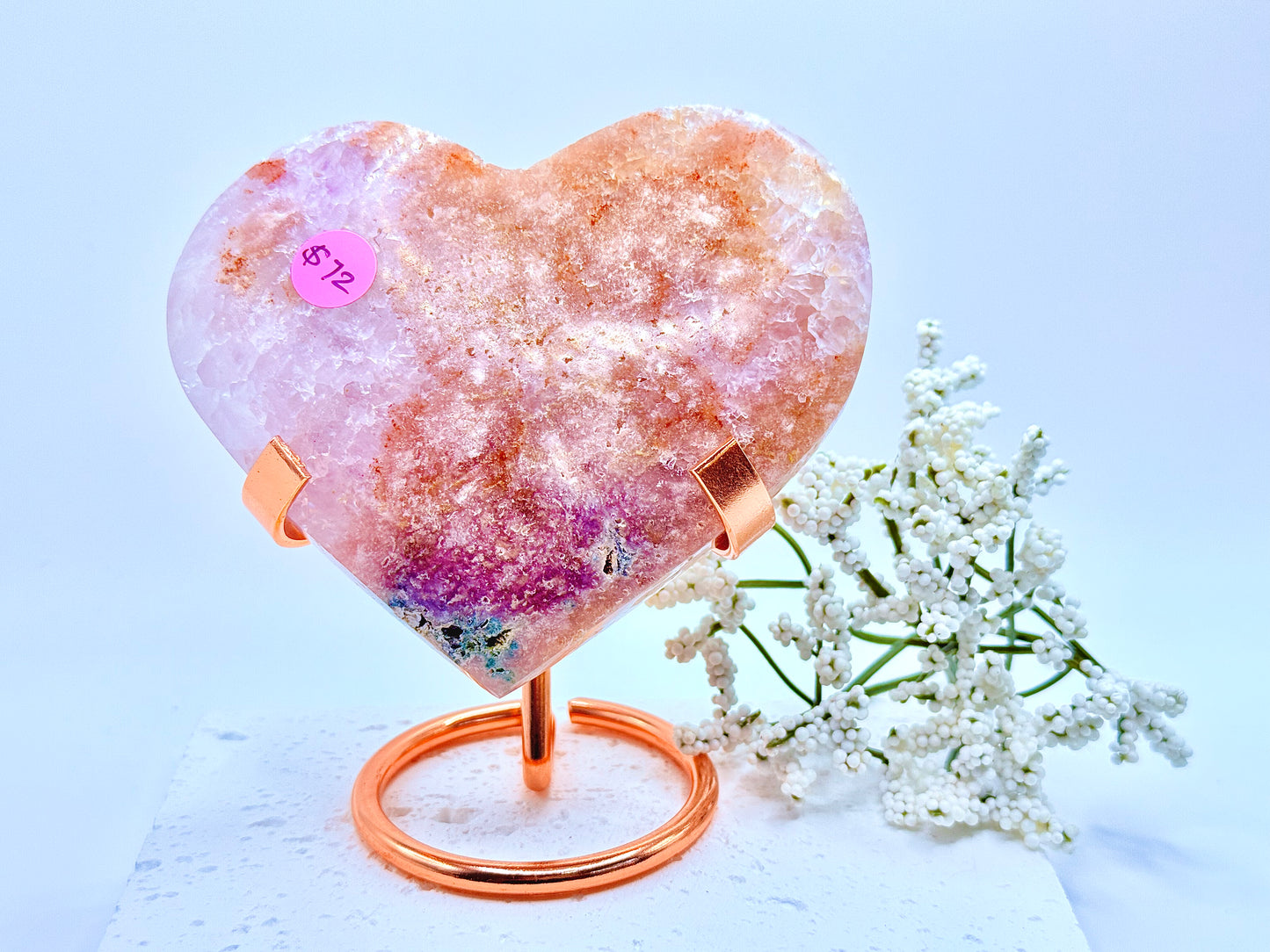 Pink Amethyst Heart 2