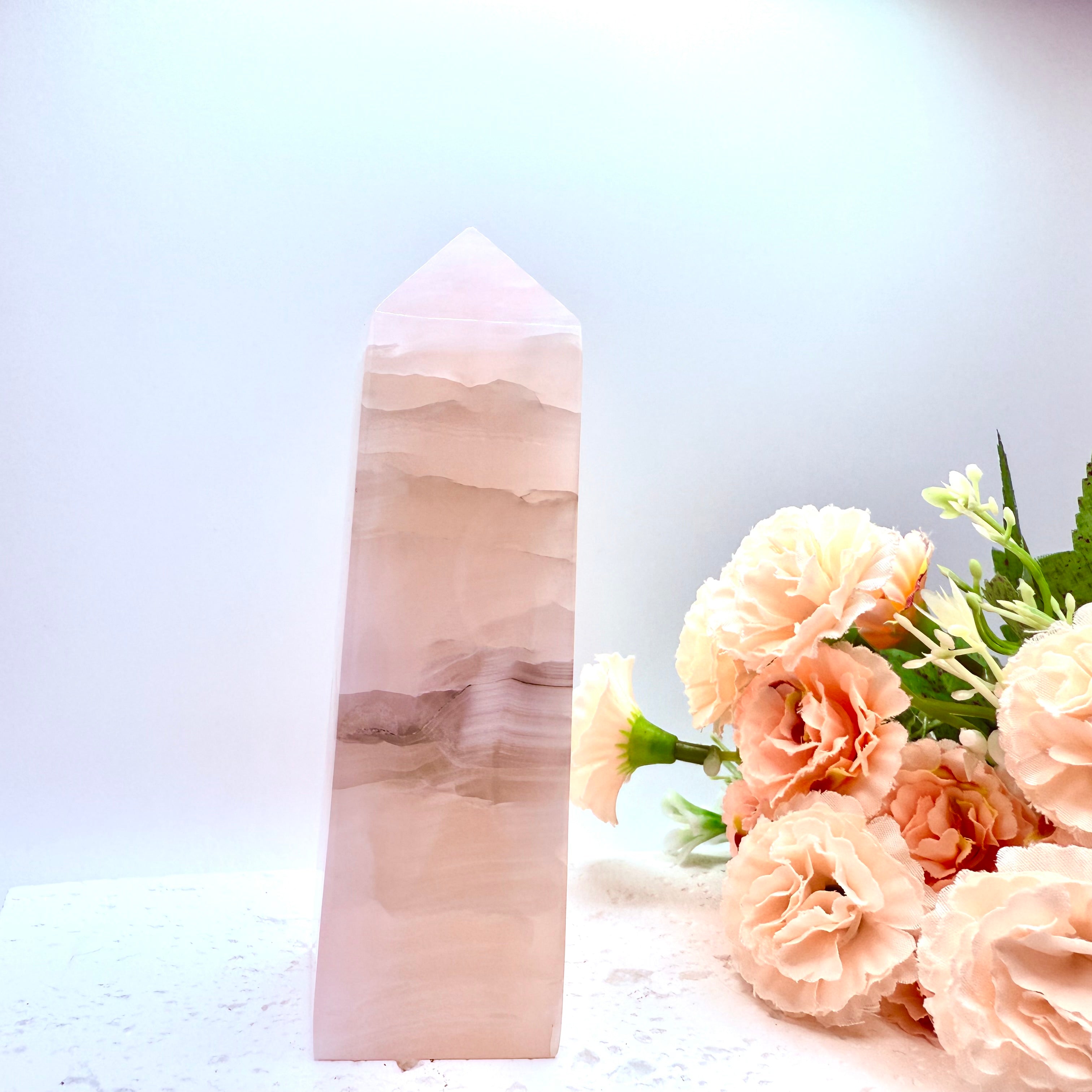 Pink Mangano Calcite Towers