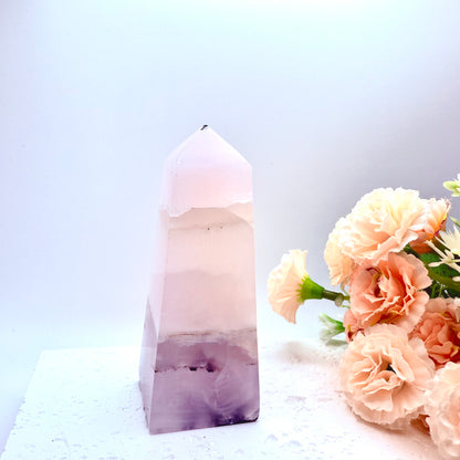 Pink Mangano Calcite Tower