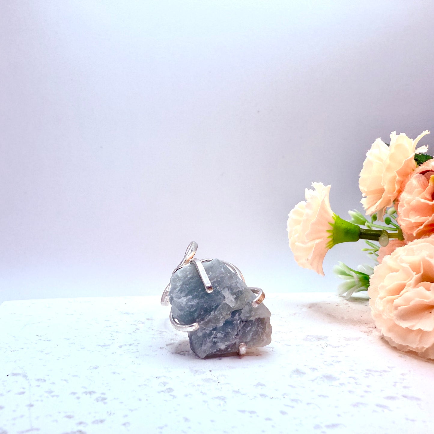 Gold and Silver Plated Raw Aquamarine Rings