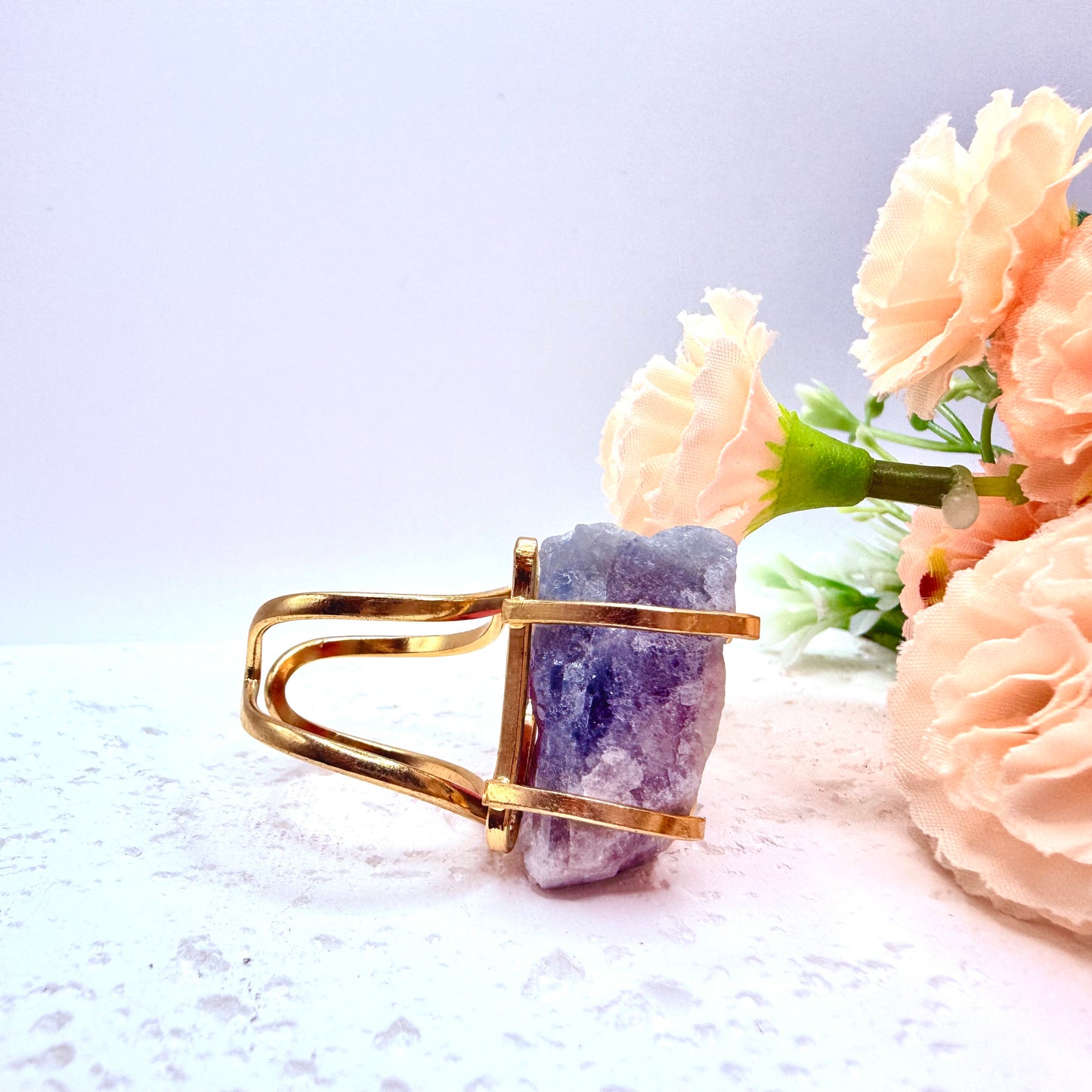 Gold and Silver Plated Raw Aquamarine Rings