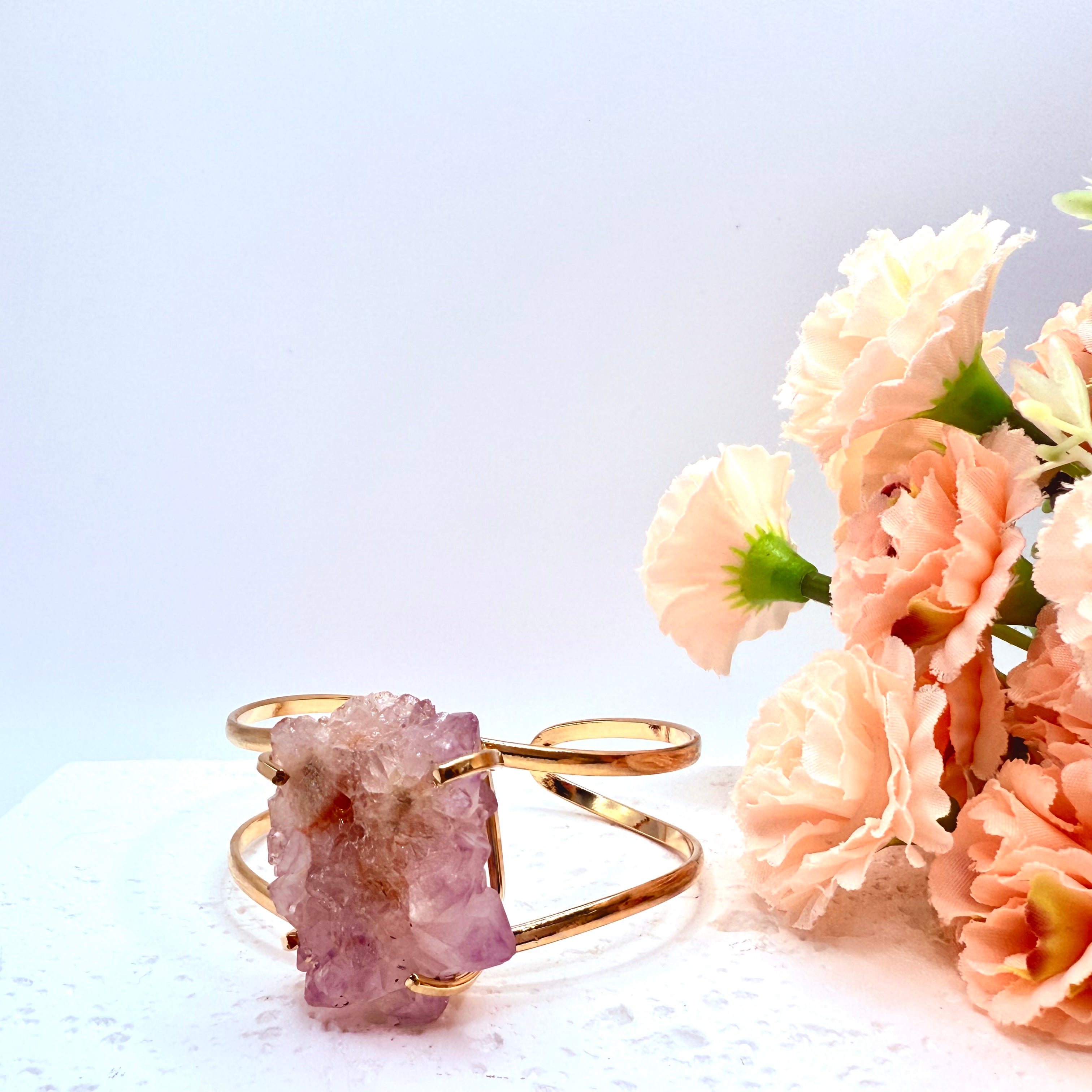 Pink Amethyst Cluster Bracelet