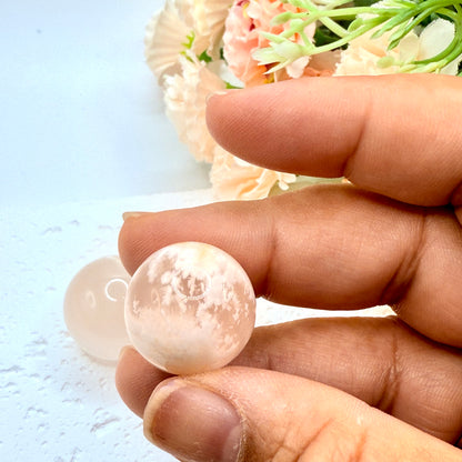 Flower Agate Mini Spheres Pair