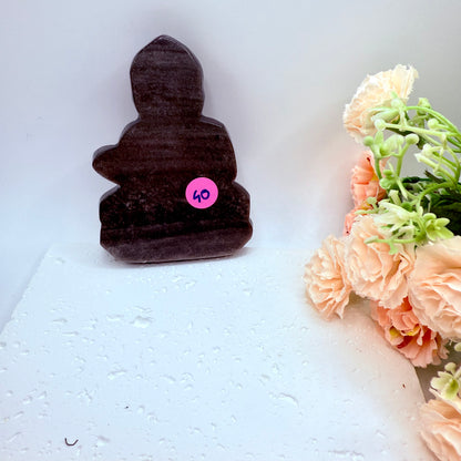 Silver Obsidian Ganesha Carving