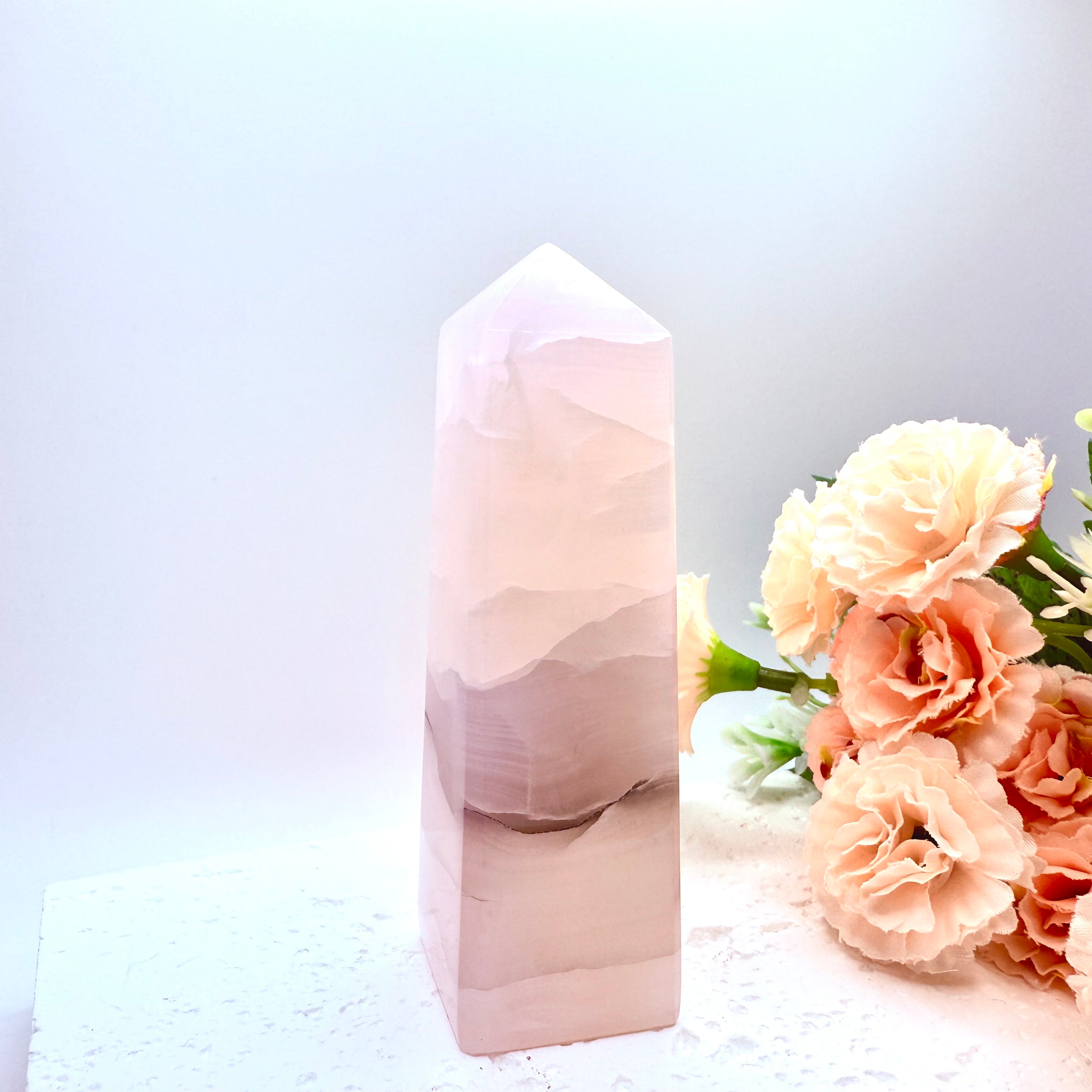 Pink Mangano Calcite Towers