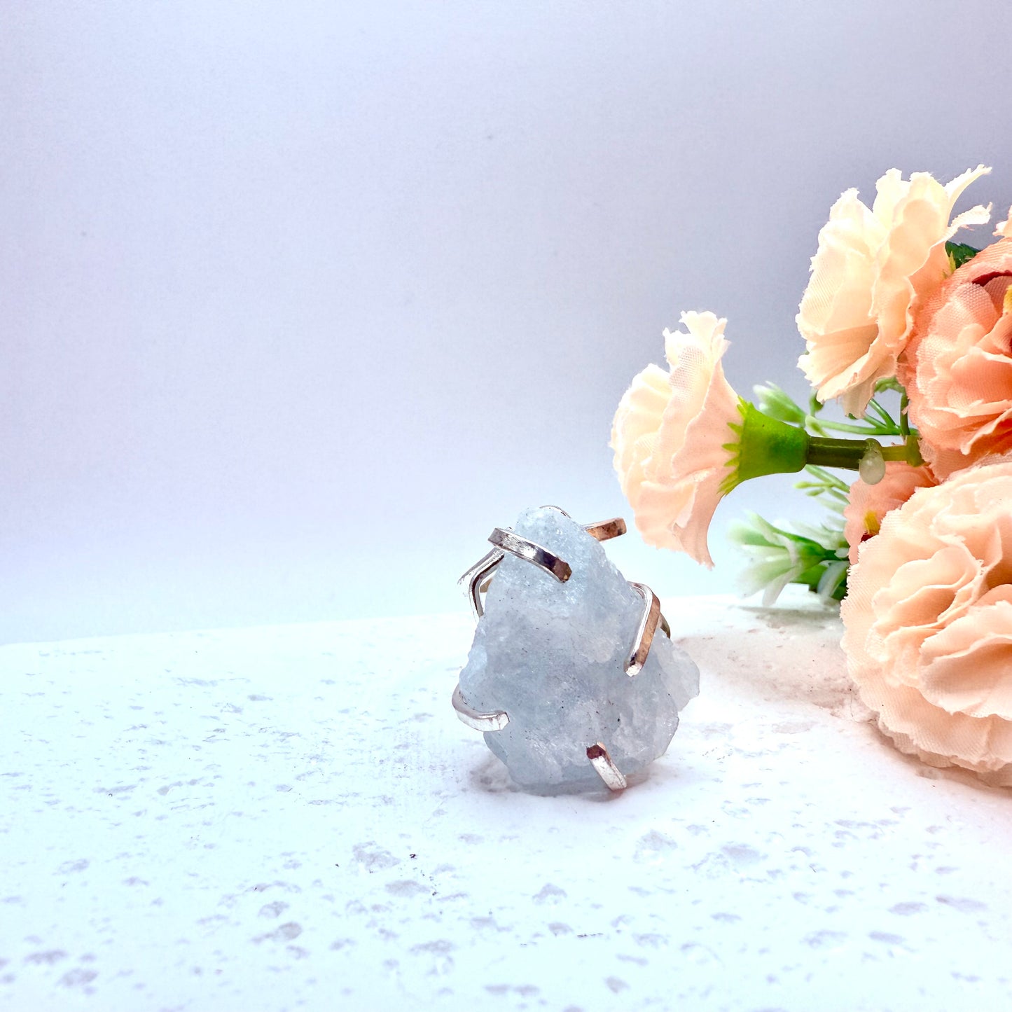 Gold and Silver Plated Raw Aquamarine Rings