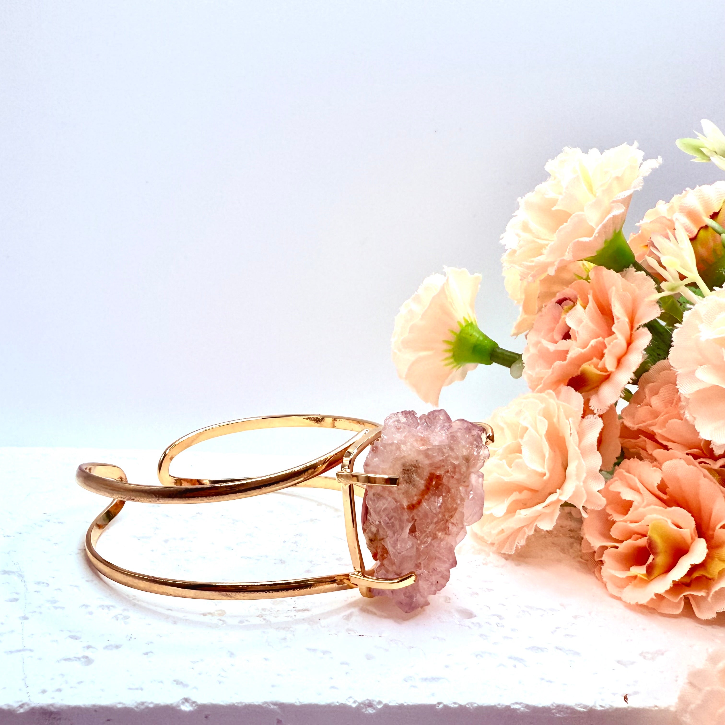 Pink Amethyst Cluster Bracelet