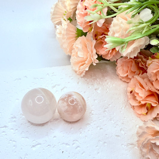 Flower Agate Mini Spheres Pair