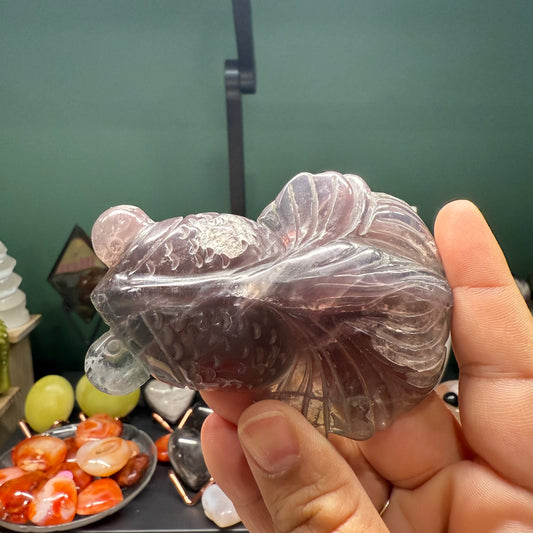 Fluorite Goldfish Carving