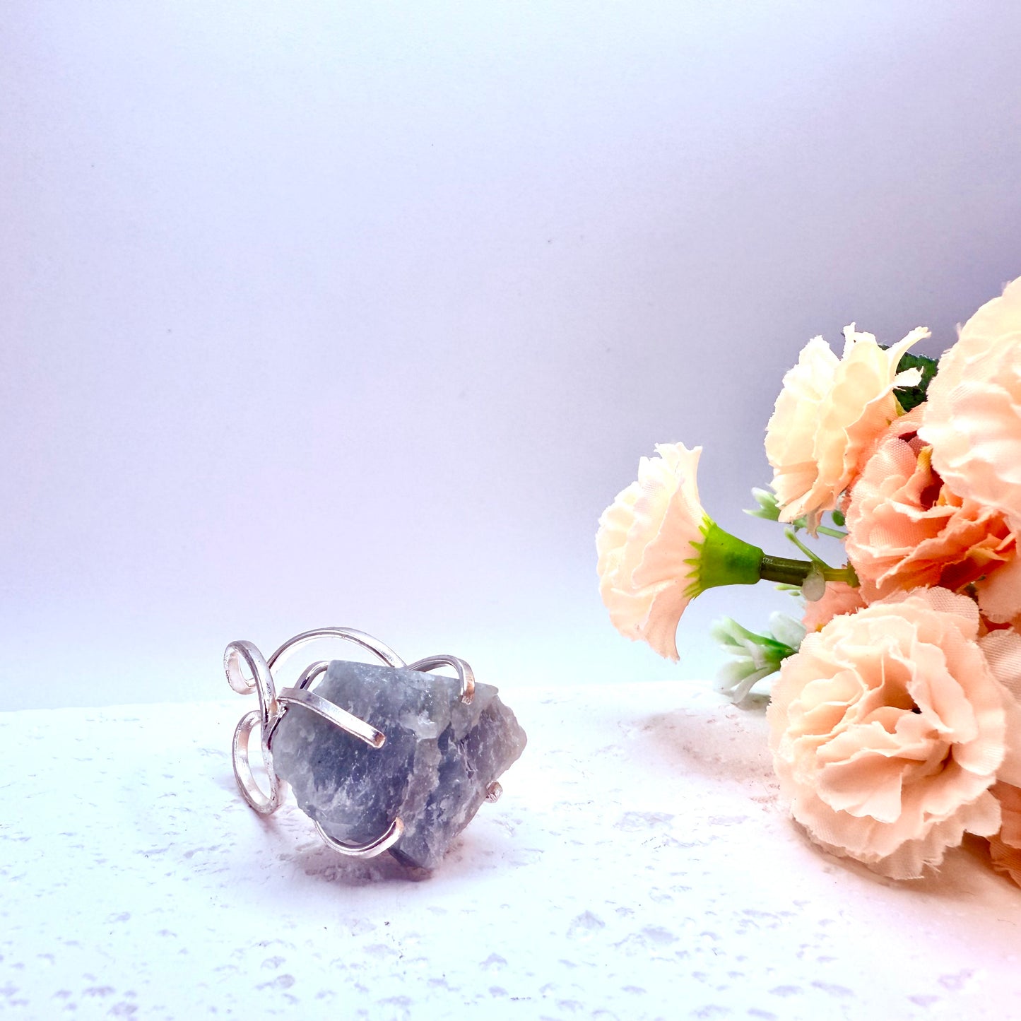 Gold and Silver Plated Raw Aquamarine Rings