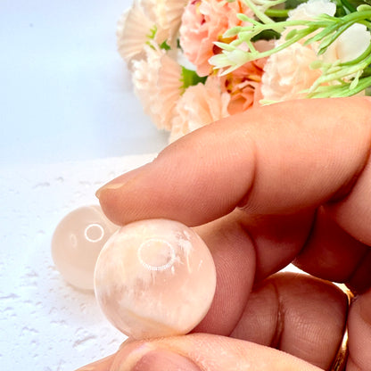 Flower Agate Mini Spheres Pair