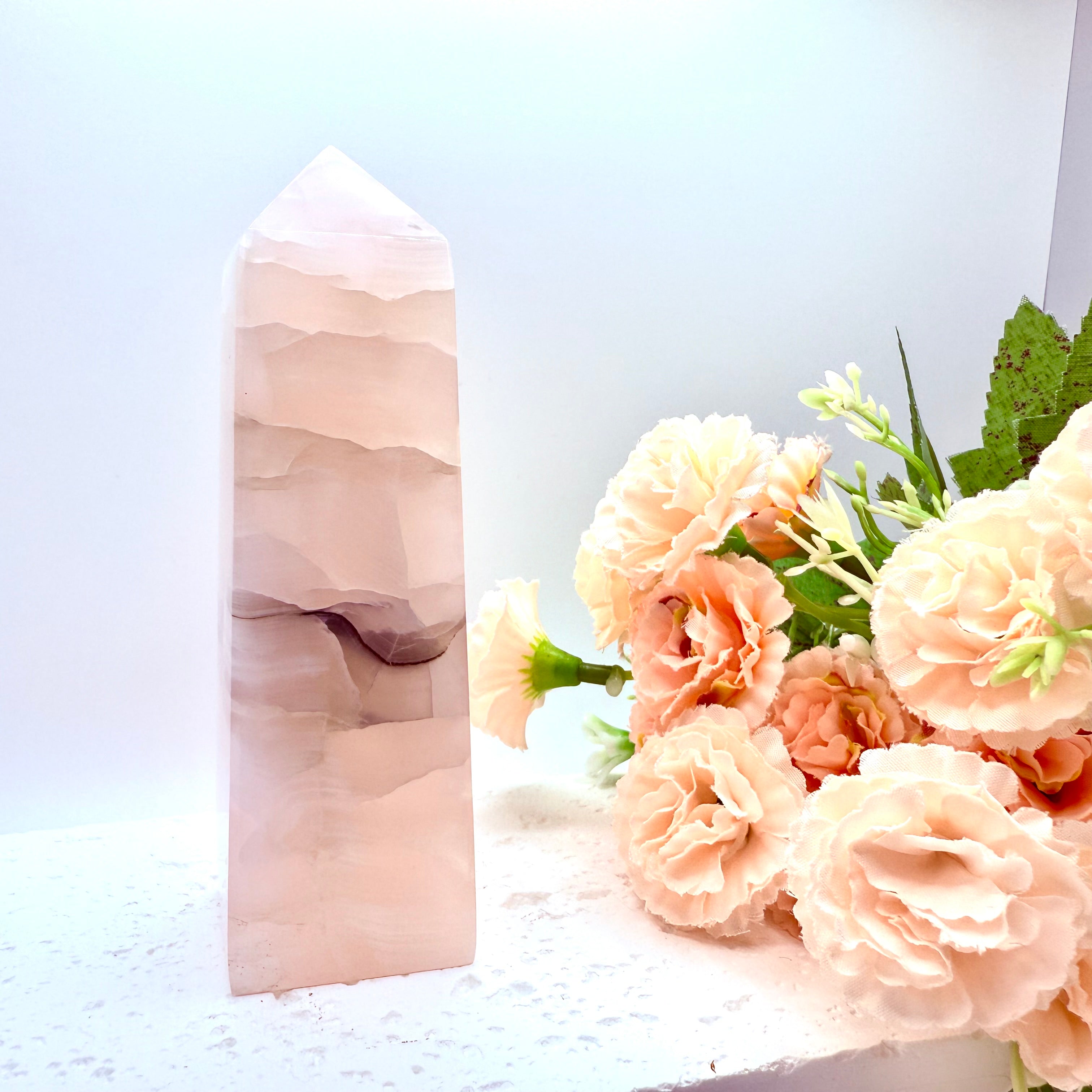 Pink Mangano Calcite Towers