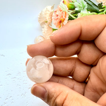 Flower Agate Mini Spheres Pair