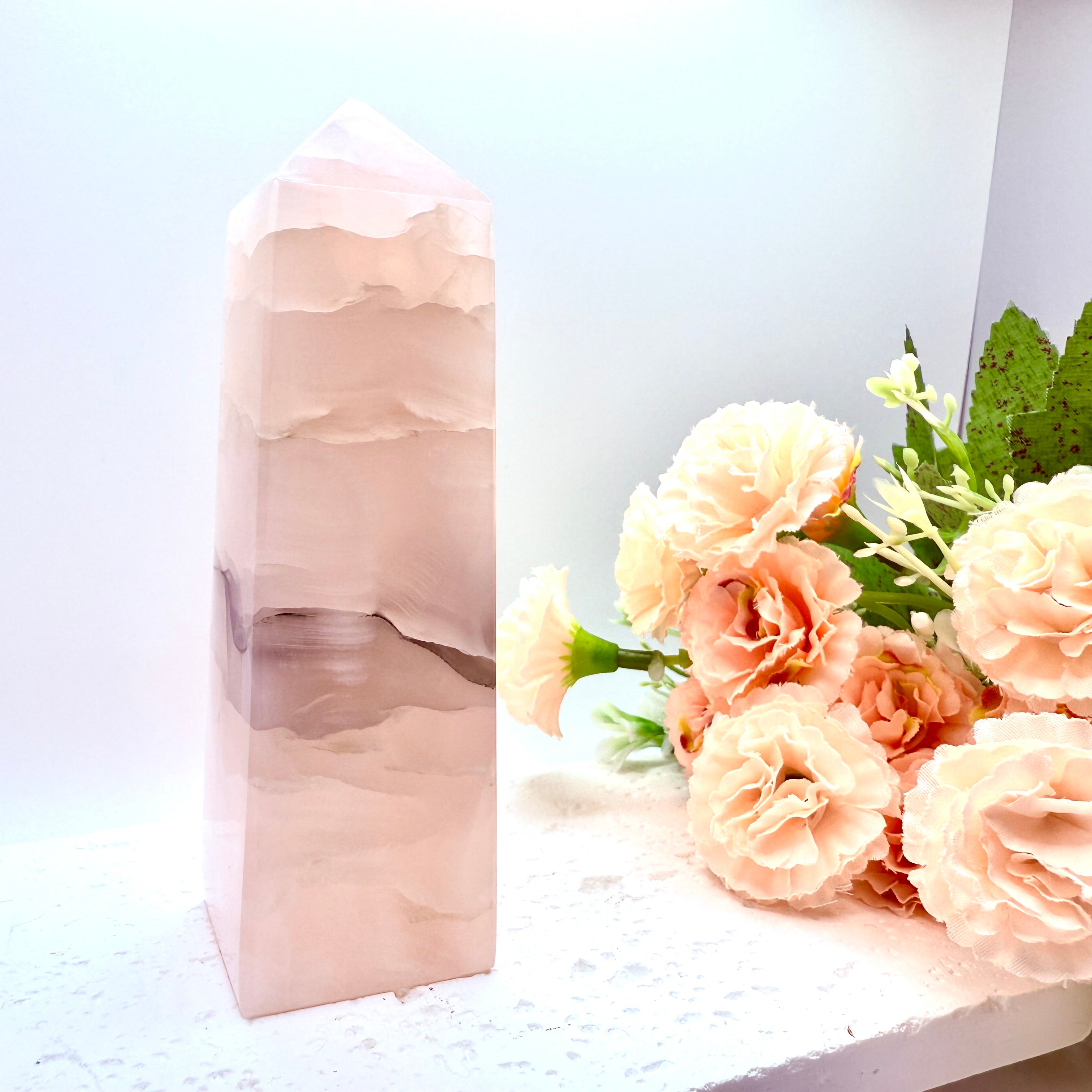 Pink Mangano Calcite Towers