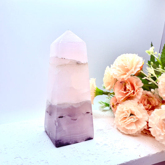 Pink Mangano Calcite Tower