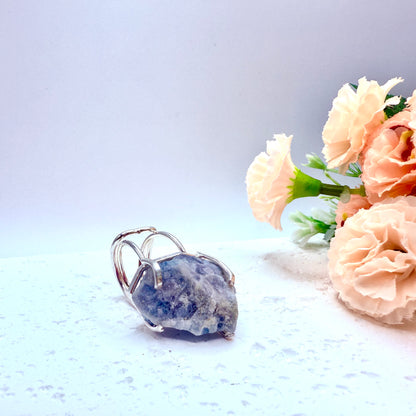 Gold and Silver Plated Raw Aquamarine Rings