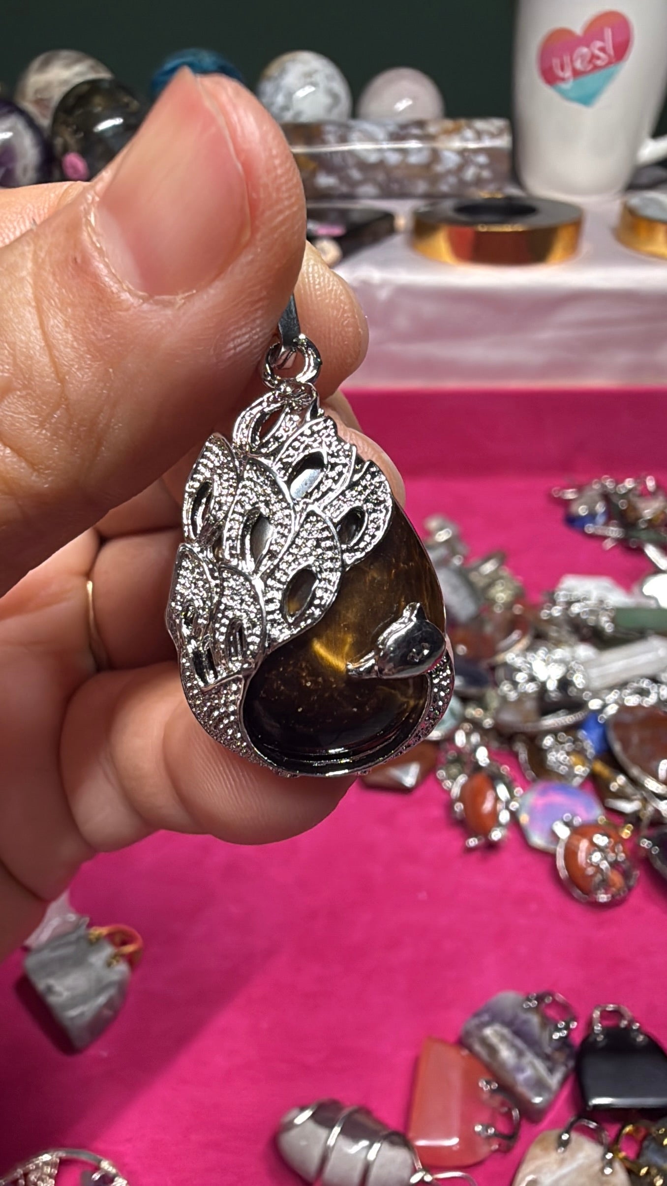 Tigers Eye Peacock Pendant