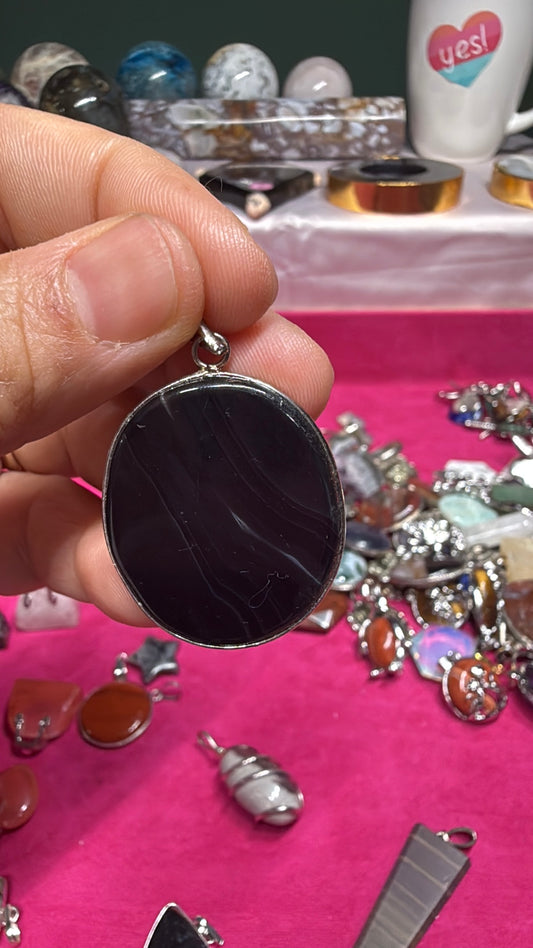 Black Agate Pendant