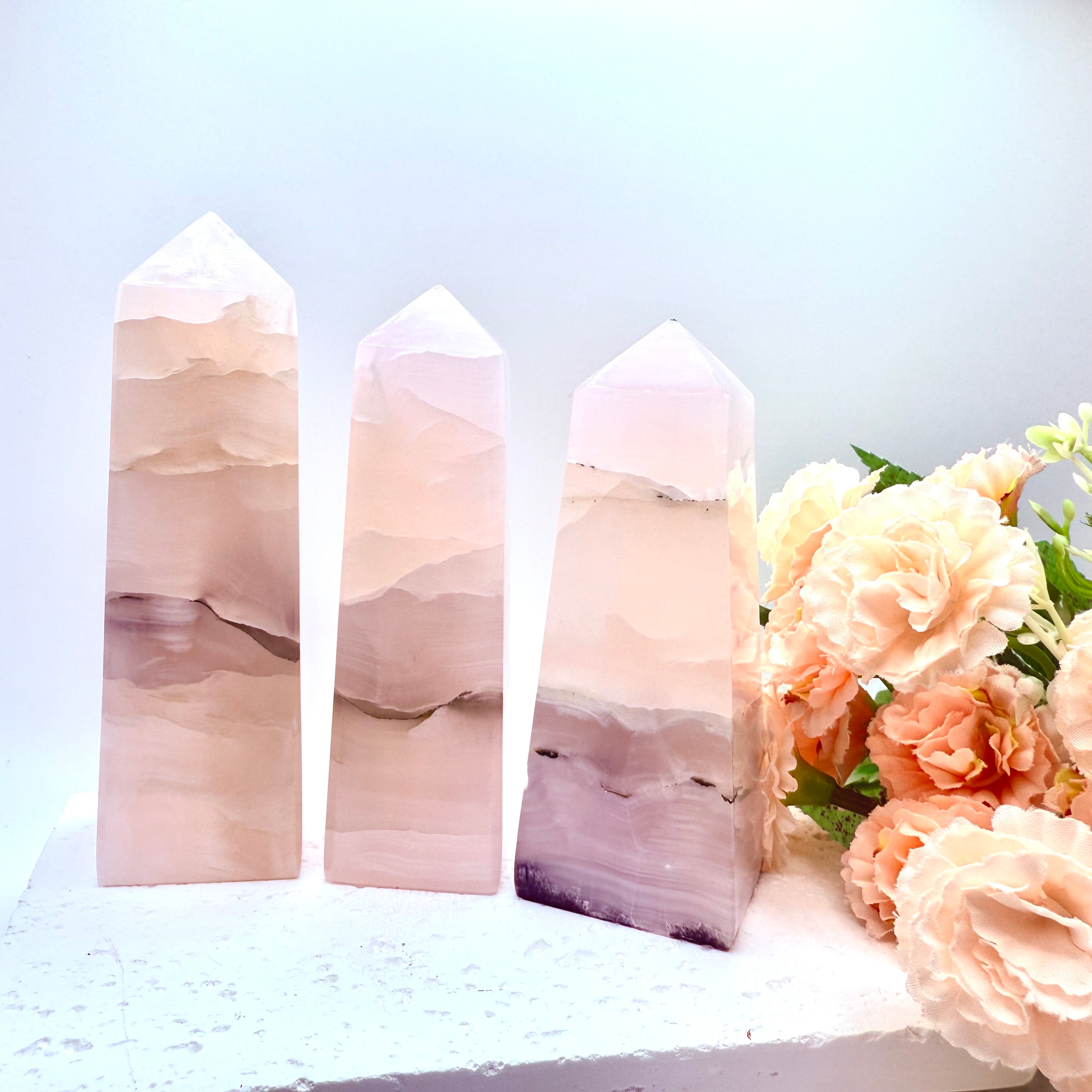 Pink Mangano Calcite Towers