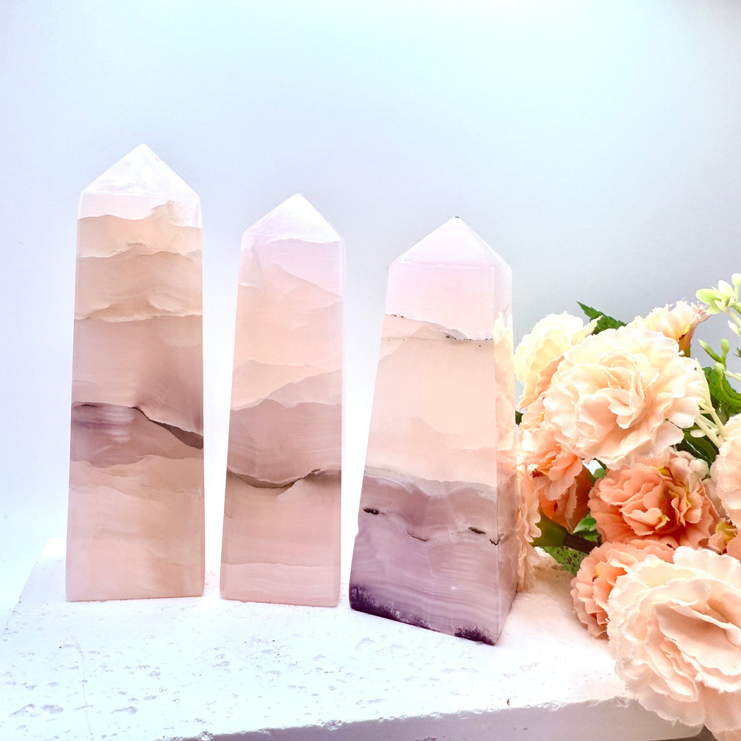 Pink Mangano Calcite Tower