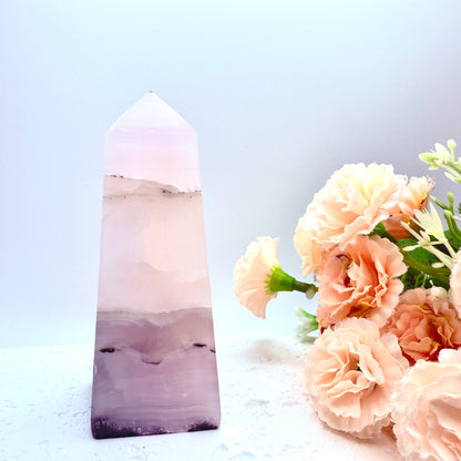 Pink Mangano Calcite Tower