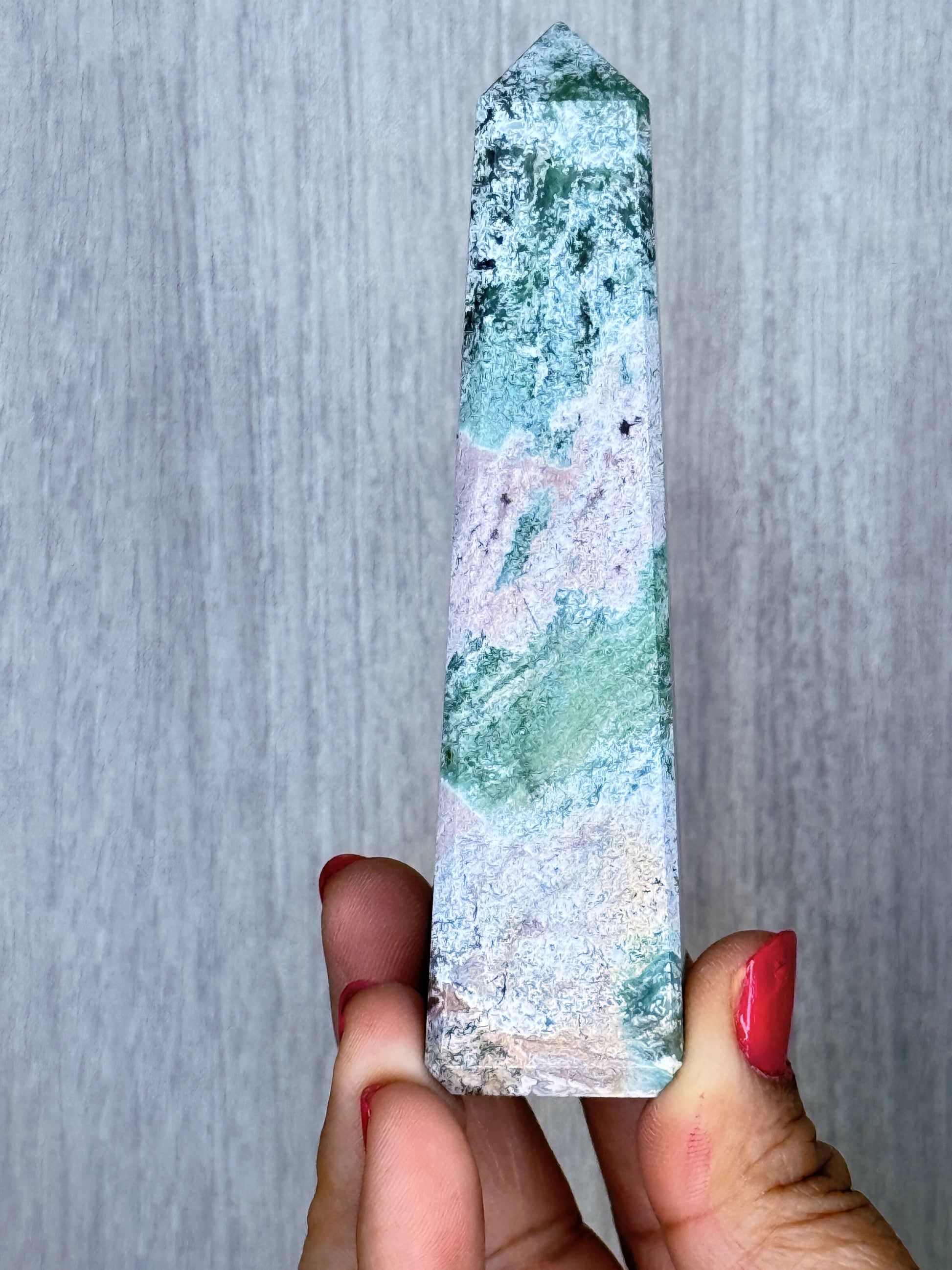 Unicorn Jasper Obelisk – Polished Jasper Tower | Handpicked Colorful Grounding Stone - Auralis Crystals