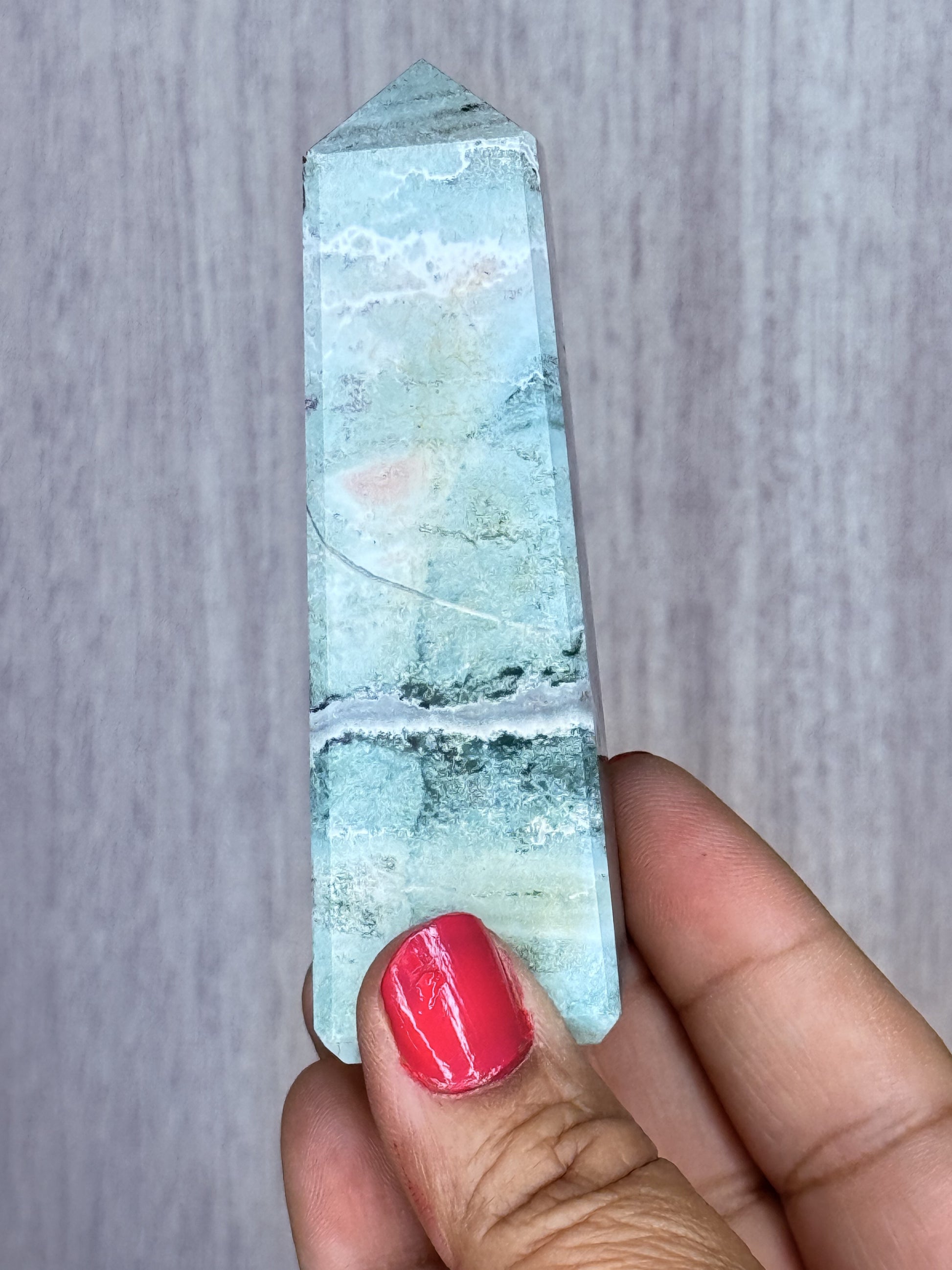 Unicorn Jasper Obelisk – Polished Jasper Tower | Handpicked Colorful Grounding Stone - Auralis Crystals
