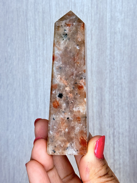 Sunstone Obelisk – Polished Feldspar Tower | Handpicked Confidence & Vitality Crystal