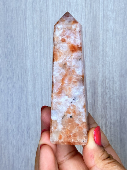 Sunstone Obelisk – Polished Feldspar Tower | Handpicked Confidence & Vitality Crystal