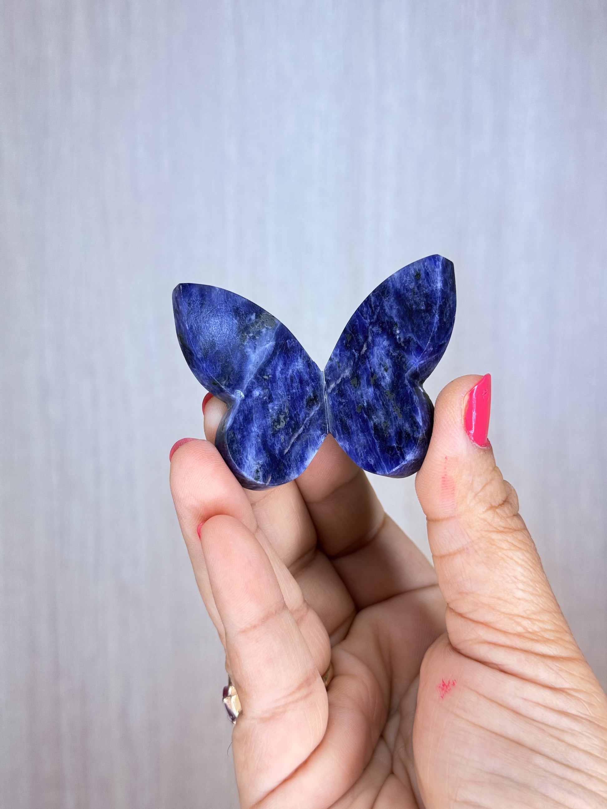 Crystal 3D Butterfly Carvings – Sodalite, Pyrite, Moss Agate, Prehnite, Tanzania Moonstone & Rainbow Moonstone - Auralis Crystals