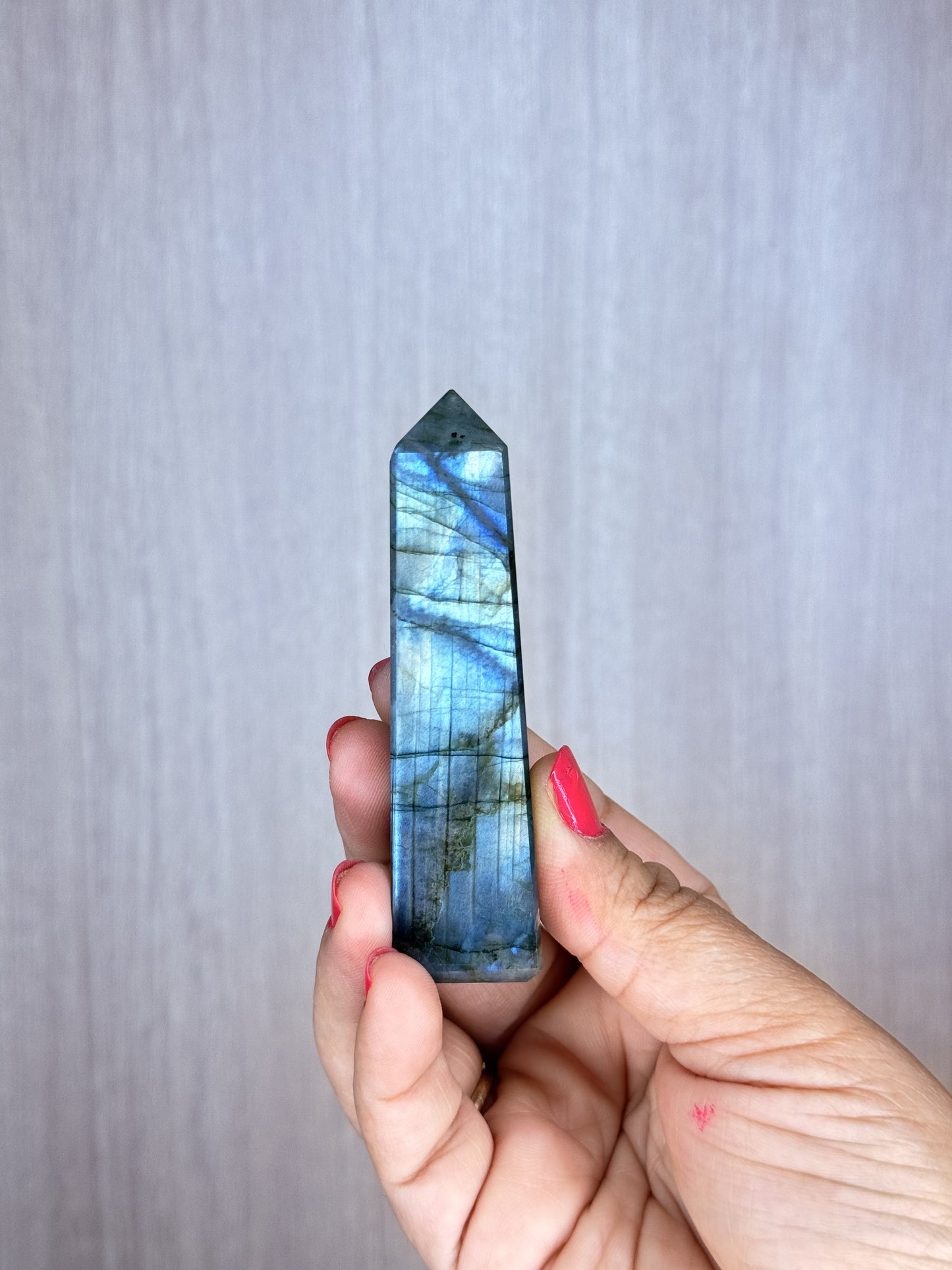 Labradorite Obelisk – Polished Feldspar Tower with Flash | Handpicked Protection & Intuition Stone - Auralis Crystals