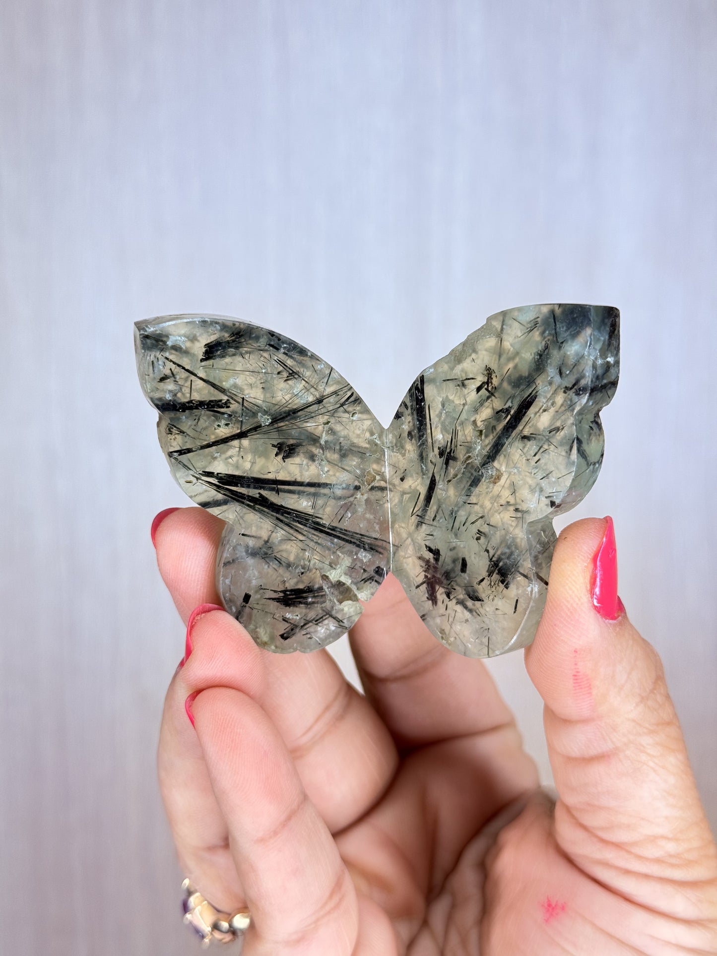 Crystal 3D Butterfly Carvings – Sodalite, Pyrite, Moss Agate, Prehnite, Tanzania Moonstone & Rainbow Moonstone