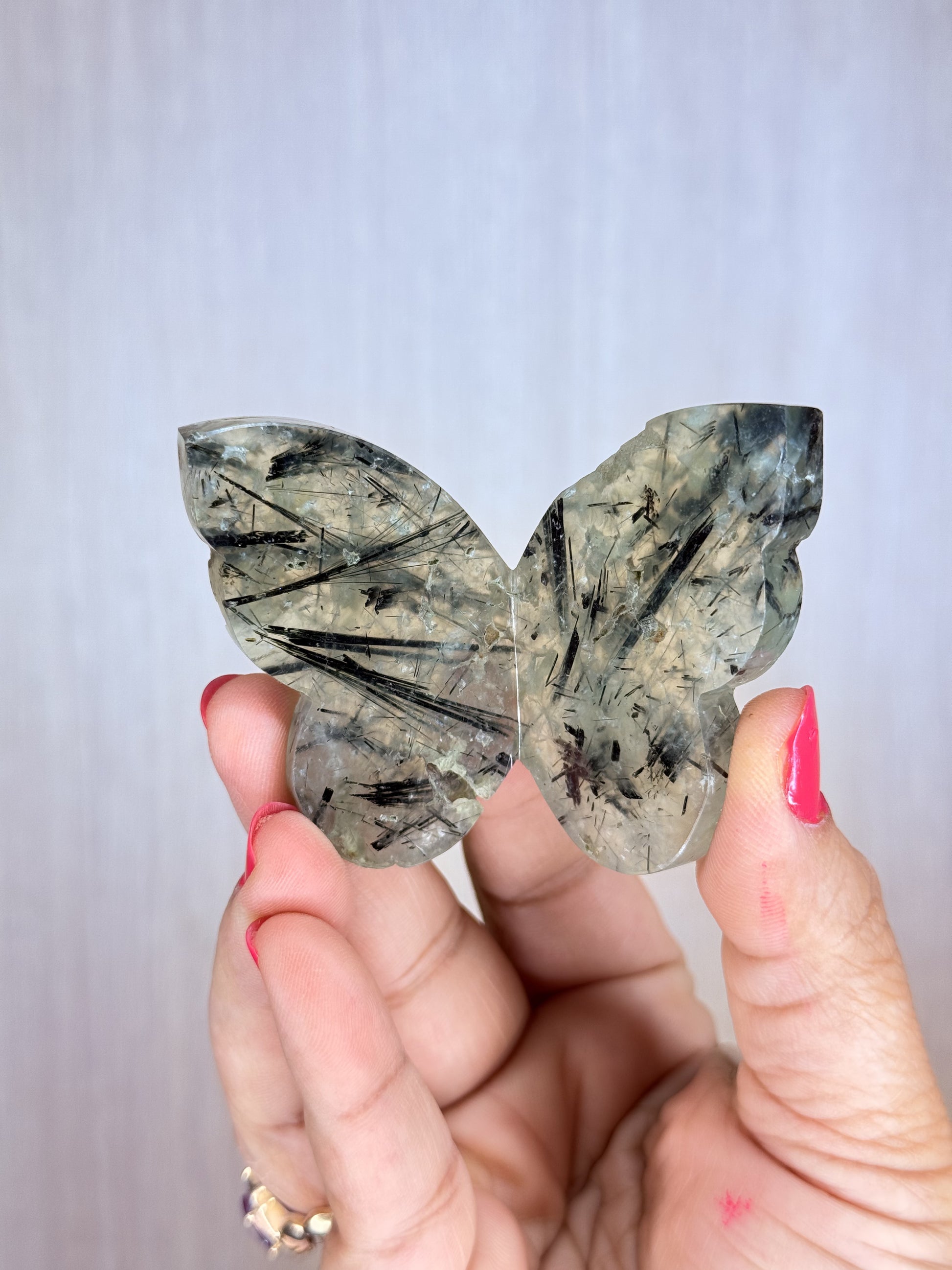 Crystal 3D Butterfly Carvings – Sodalite, Pyrite, Moss Agate, Prehnite, Tanzania Moonstone & Rainbow Moonstone - Auralis Crystals