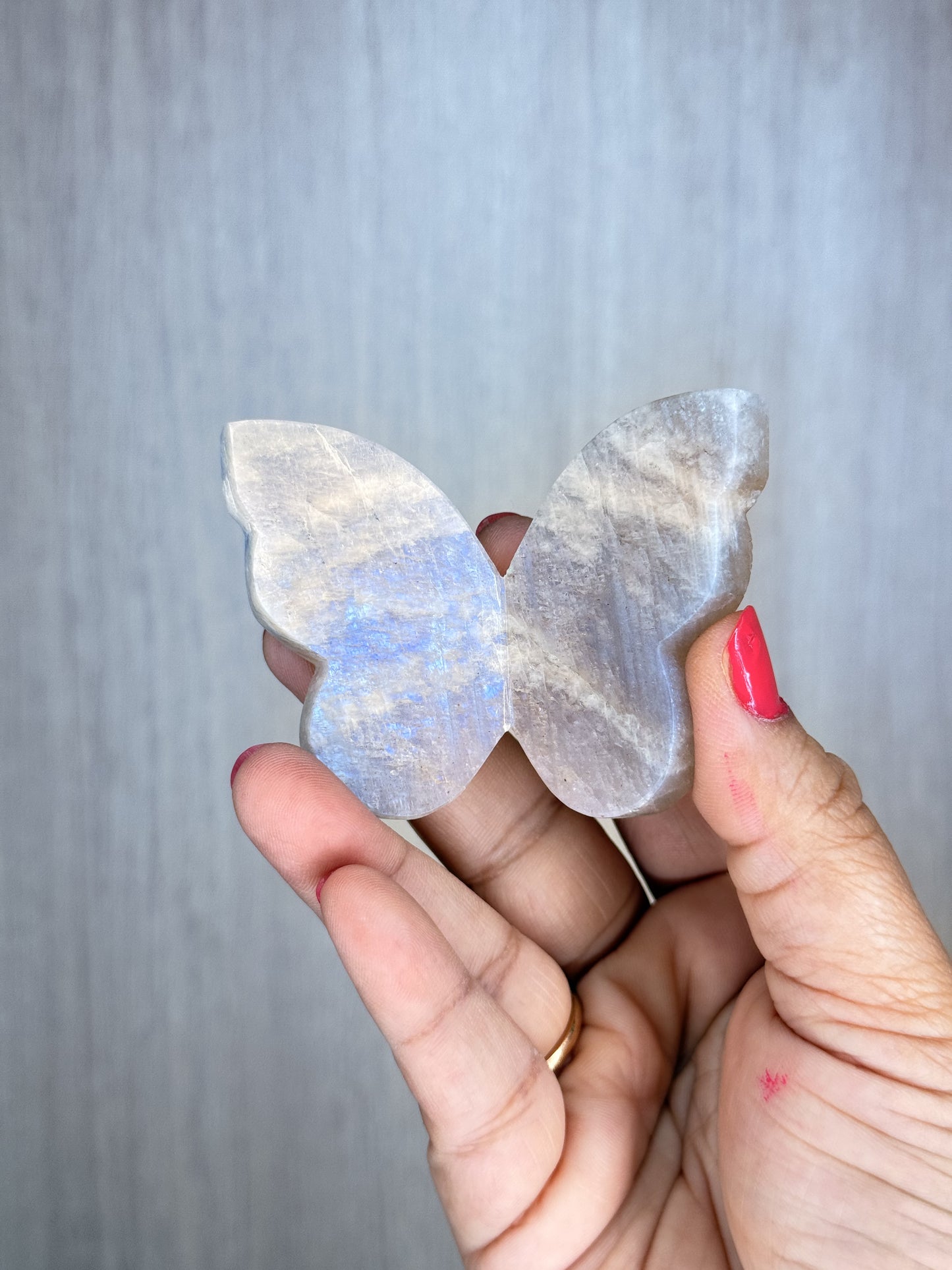 Crystal 3D Butterfly Carvings – Sodalite, Pyrite, Moss Agate, Prehnite, Tanzania Moonstone & Rainbow Moonstone