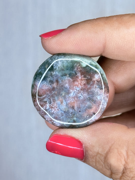 Unicorn Jasper Flatstone – Handpicked Polished Palm Stone | Colorful Nurturing Crystal for Joy, Balance & Positive Energy