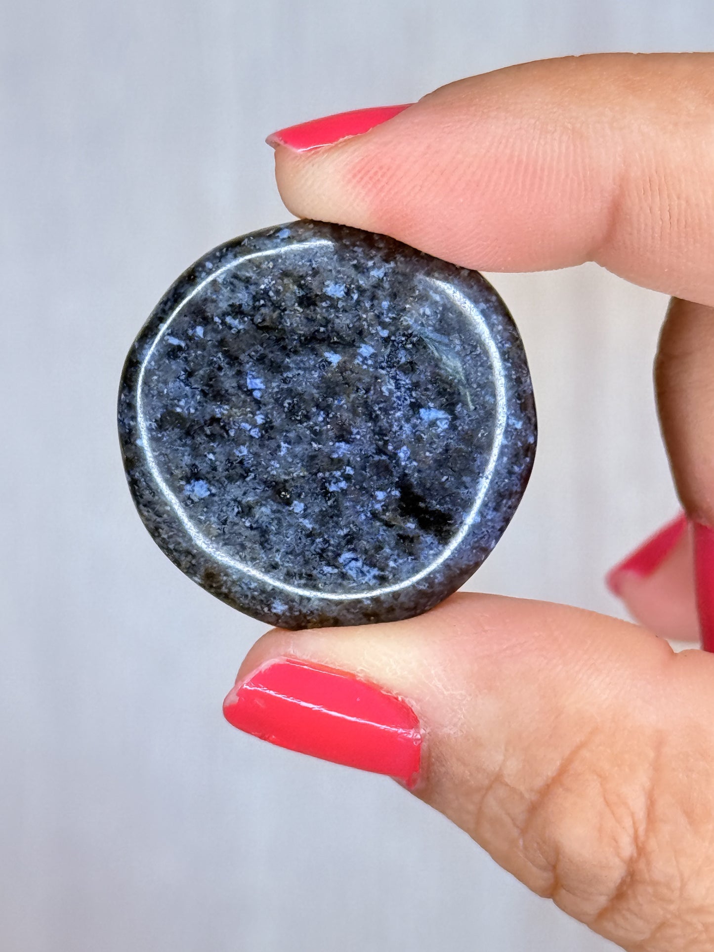 Dumortierite Flatstone – Polished Blue Aluminum Borosilicate Palm Stone | Handpicked Focus & Patience Crystal