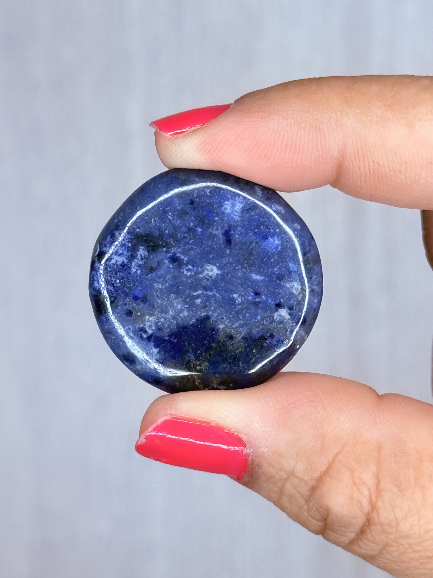 Dumortierite Flatstone – Polished Blue Aluminum Borosilicate Palm Stone | Handpicked Focus & Patience Crystal