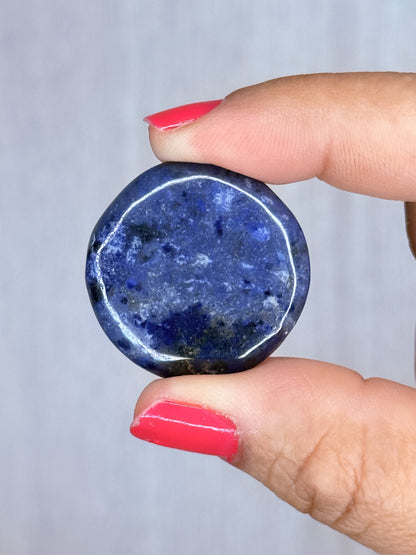 Dumortierite Flatstone – Polished Blue Aluminum Borosilicate Palm Stone | Handpicked Focus & Patience Crystal