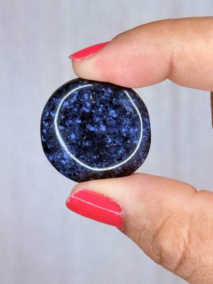 Dumortierite Flatstone – Polished Blue Aluminum Borosilicate Palm Stone | Handpicked Focus & Patience Crystal