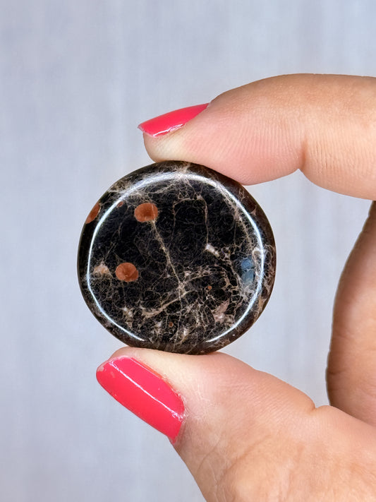 Peanut Obsidian Flatstone – Polished Volcanic Glass Palm Stone | Handpicked Protective Grounding Crystal