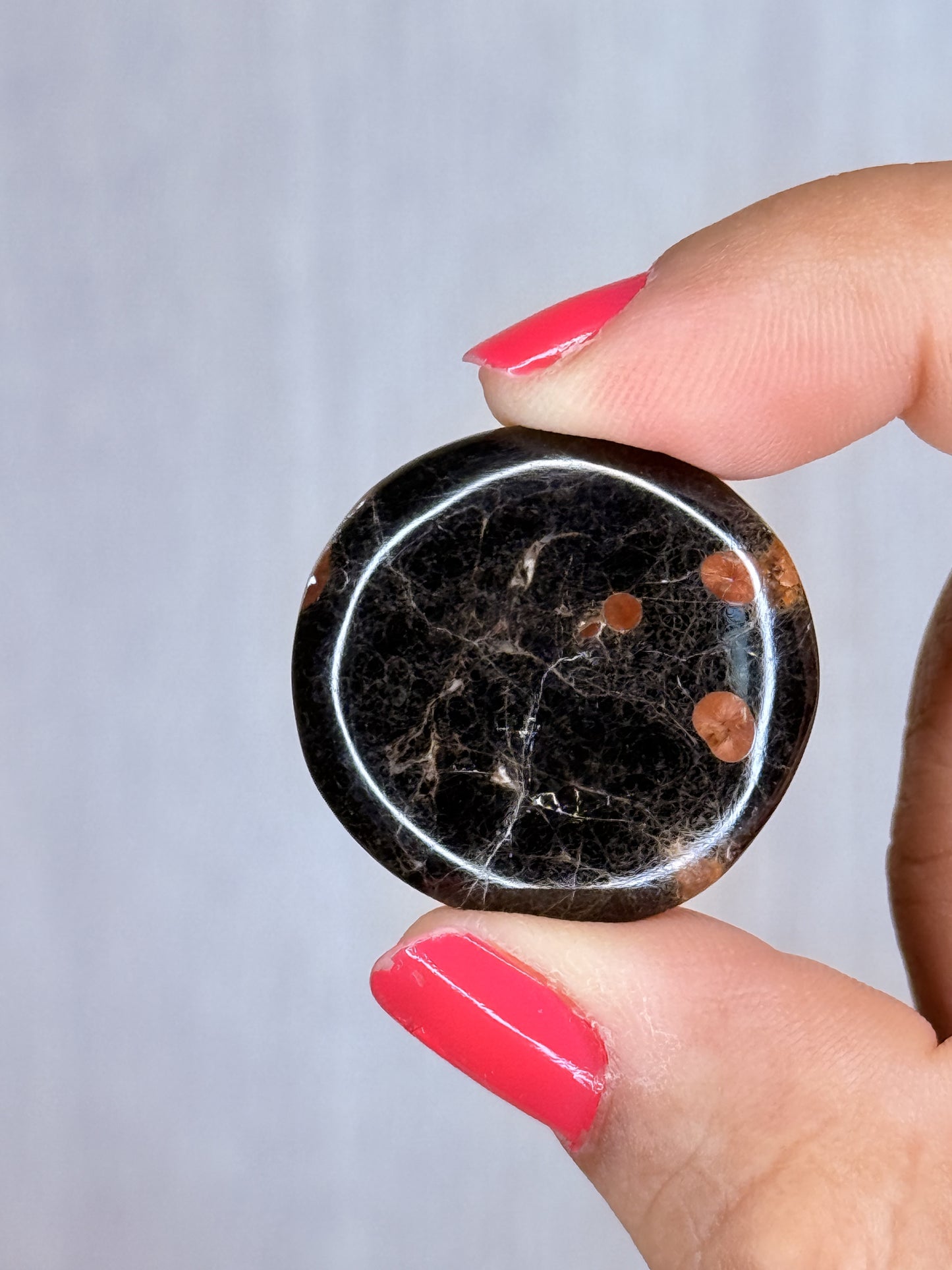 Peanut Obsidian Flatstone – Polished Volcanic Glass Palm Stone | Handpicked Protective Grounding Crystal