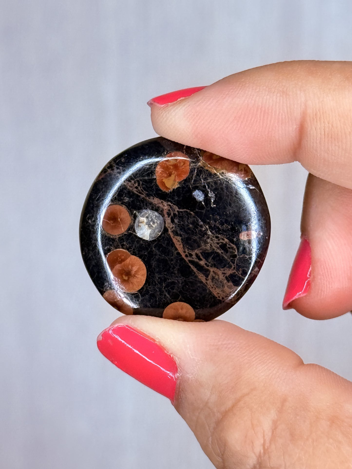 Peanut Obsidian Flatstone – Polished Volcanic Glass Palm Stone | Handpicked Protective Grounding Crystal