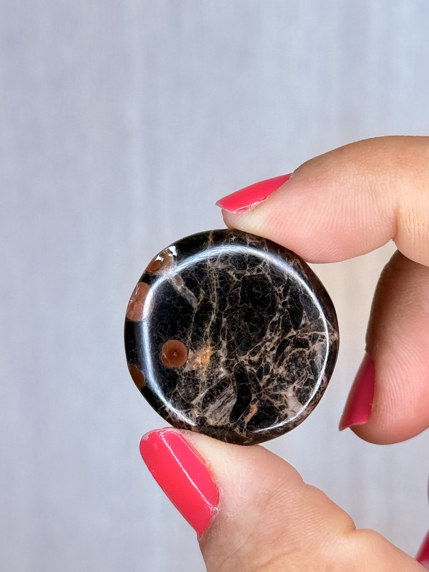 Peanut Obsidian Flatstone – Polished Volcanic Glass Palm Stone | Handpicked Protective Grounding Crystal